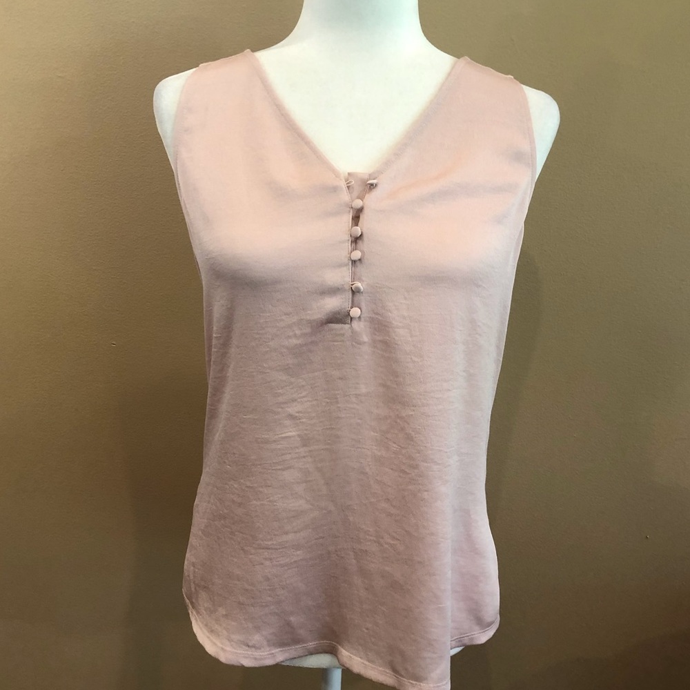 Express Dusty Pink Button Up Tank Top, Size S